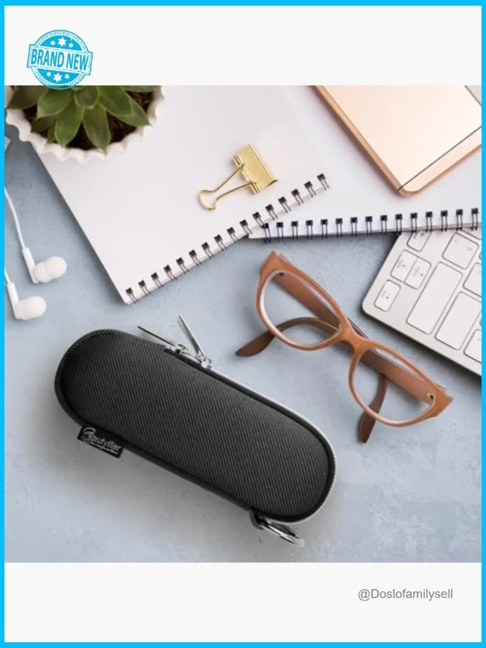 Stylish Soft Glasses Case Portable Pouch with Keychain Travel Accessory